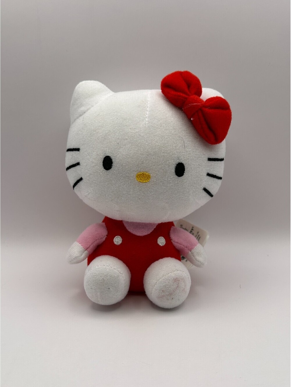 Hello Kitty 2013 Sanrio Red Overalls Mini Plush 5.5"